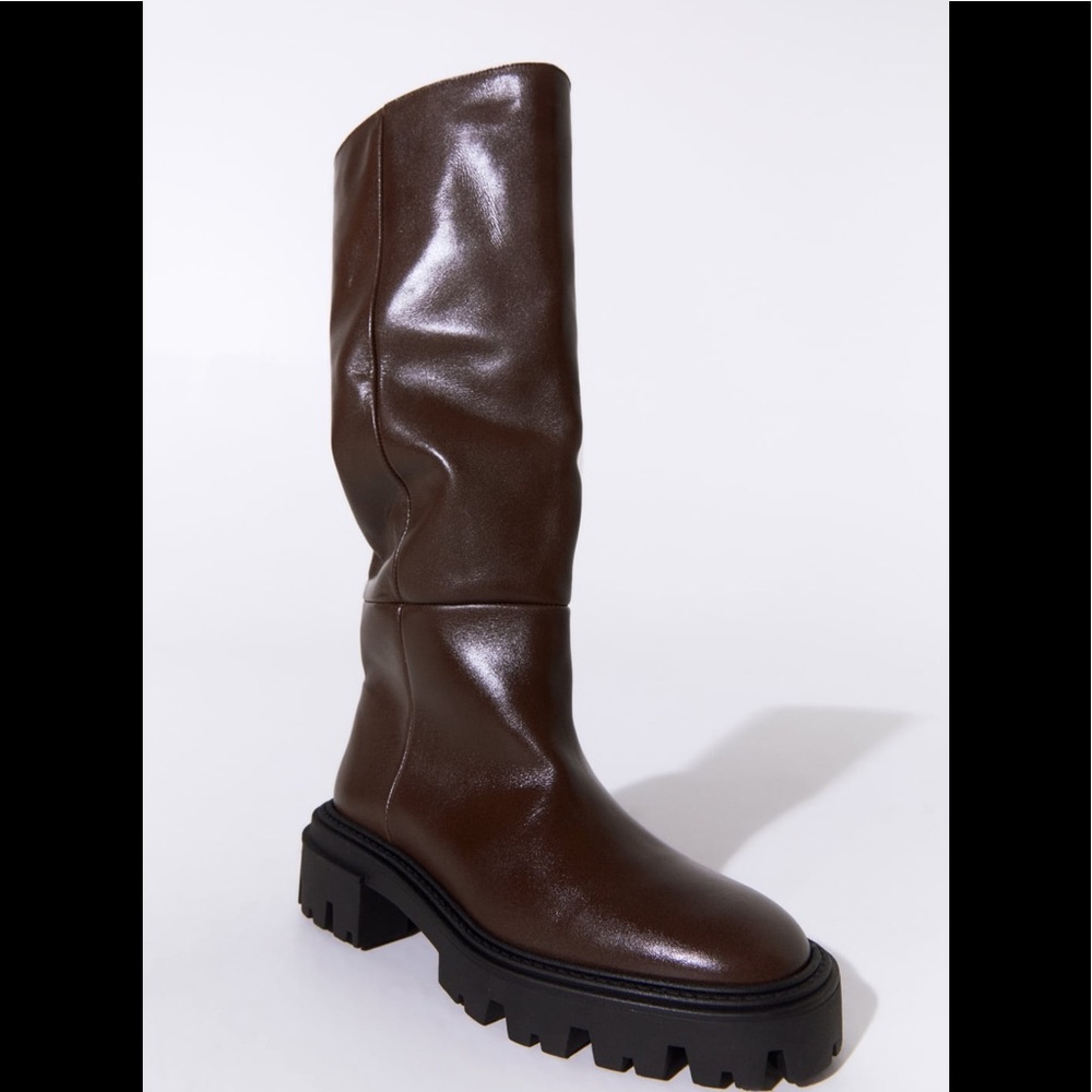 Zara Low Heeled Tall Boots
